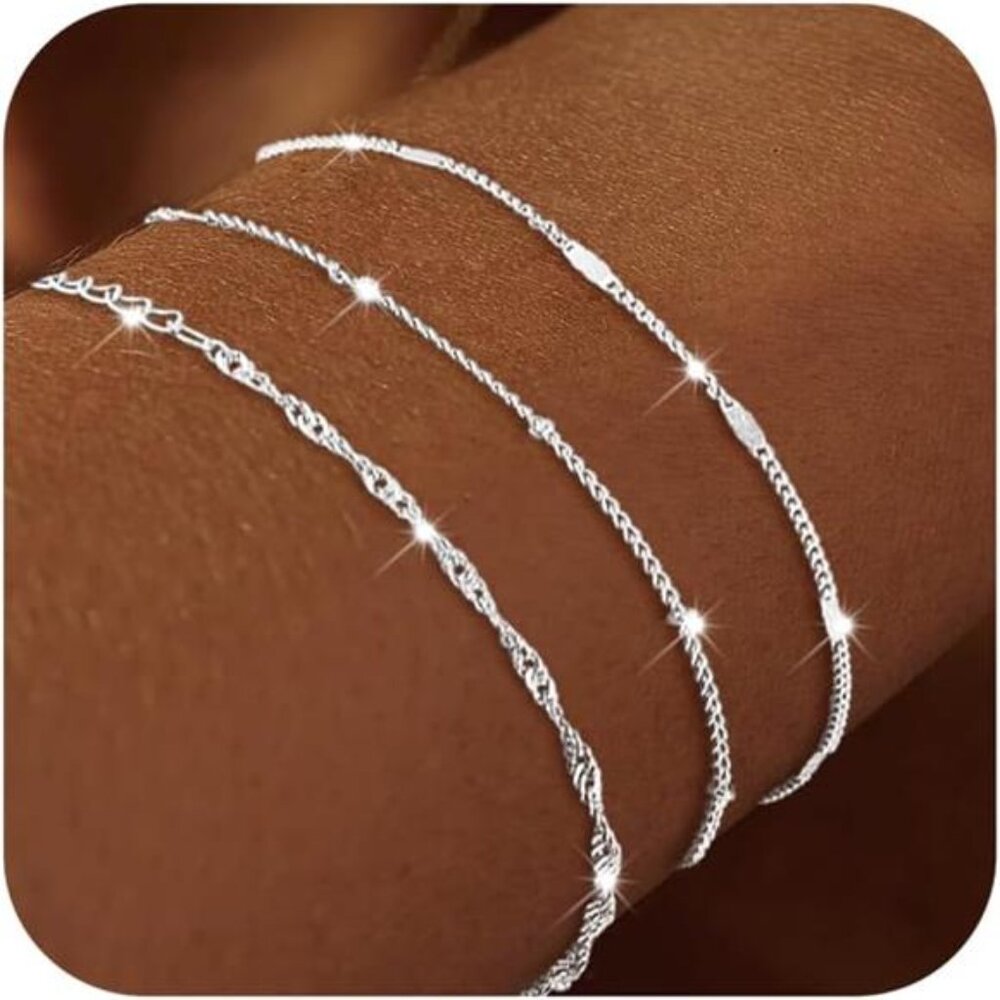 Dainty Silver Bracelets for Women Trendy